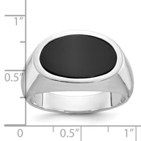 14k White Gold IBGoodman Men's East-West Oval Onyx Complete Ring-B84109