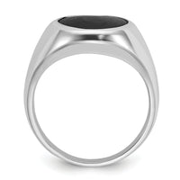 14k White Gold IBGoodman Men's Oval Onyx Complete Ring-B84124
