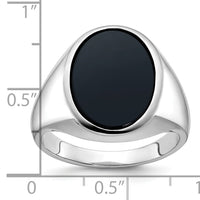14k White Gold IBGoodman Men's Oval Onyx Complete Ring-B84124