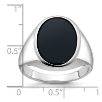 14k White Gold IBGoodman Men's Oval Onyx Complete Ring-B84124-4WOX