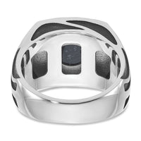 14k White Gold IBGoodman Men's Black Rhodium Onyx Complete Ring-B84265