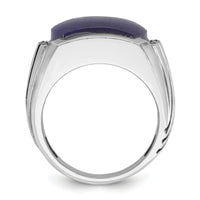 14k White Gold IBGoodman Men's w/Black Rhodium Lapis Diamond Complete Ring-B84266