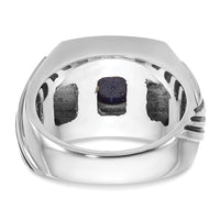 14k White Gold IBGoodman Men's w/Black Rhodium Lapis Diamond Complete Ring-B84266
