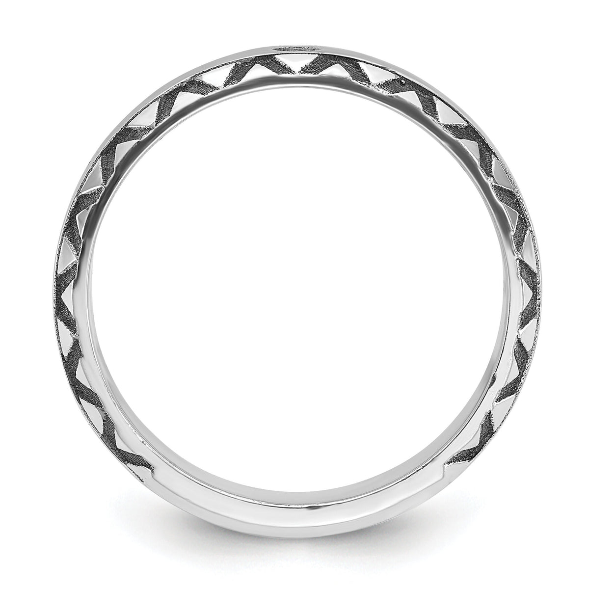 14k White Gold IBGoodman Men's w/Black Rhod Satin Diamond Complete Ring-B84343