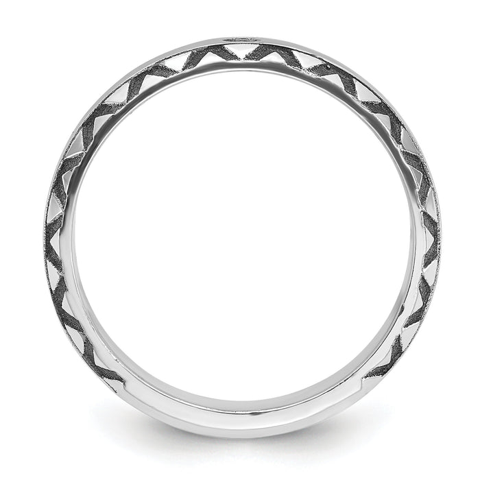 14k White Gold IBGoodman Men's w/Black Rhod Satin Diamond Complete Ring-B84343