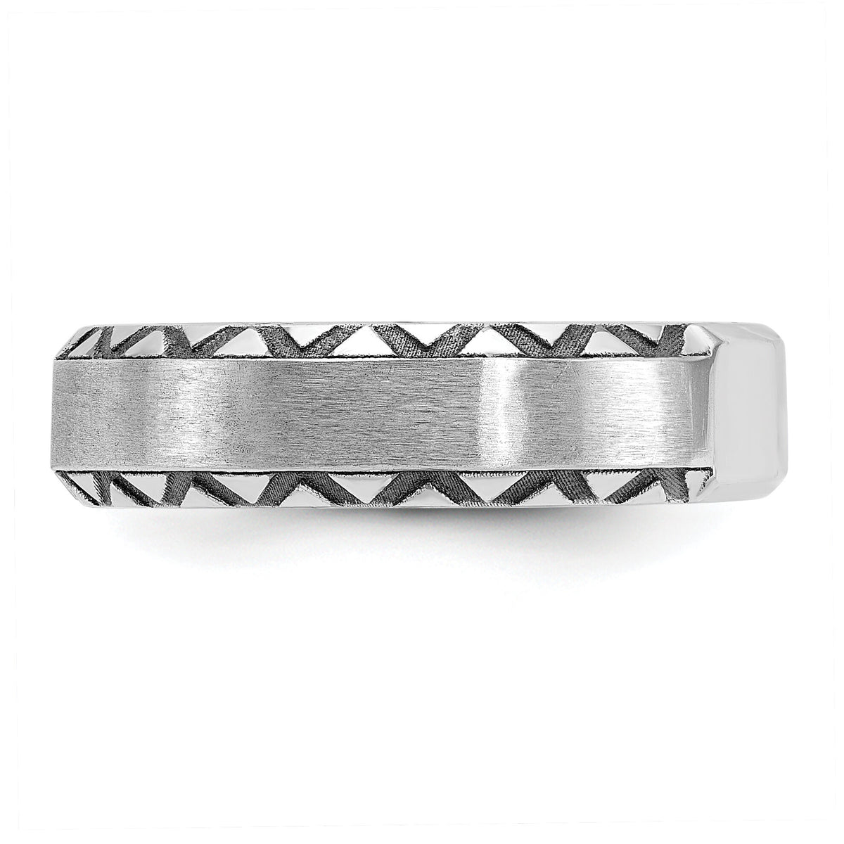 14k White Gold IBGoodman Men's w/Black Rhod Satin Diamond Complete Ring-B84343