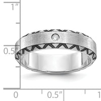 14k White Gold IBGoodman Men's w/Black Rhod Satin Diamond Complete Ring-B84343