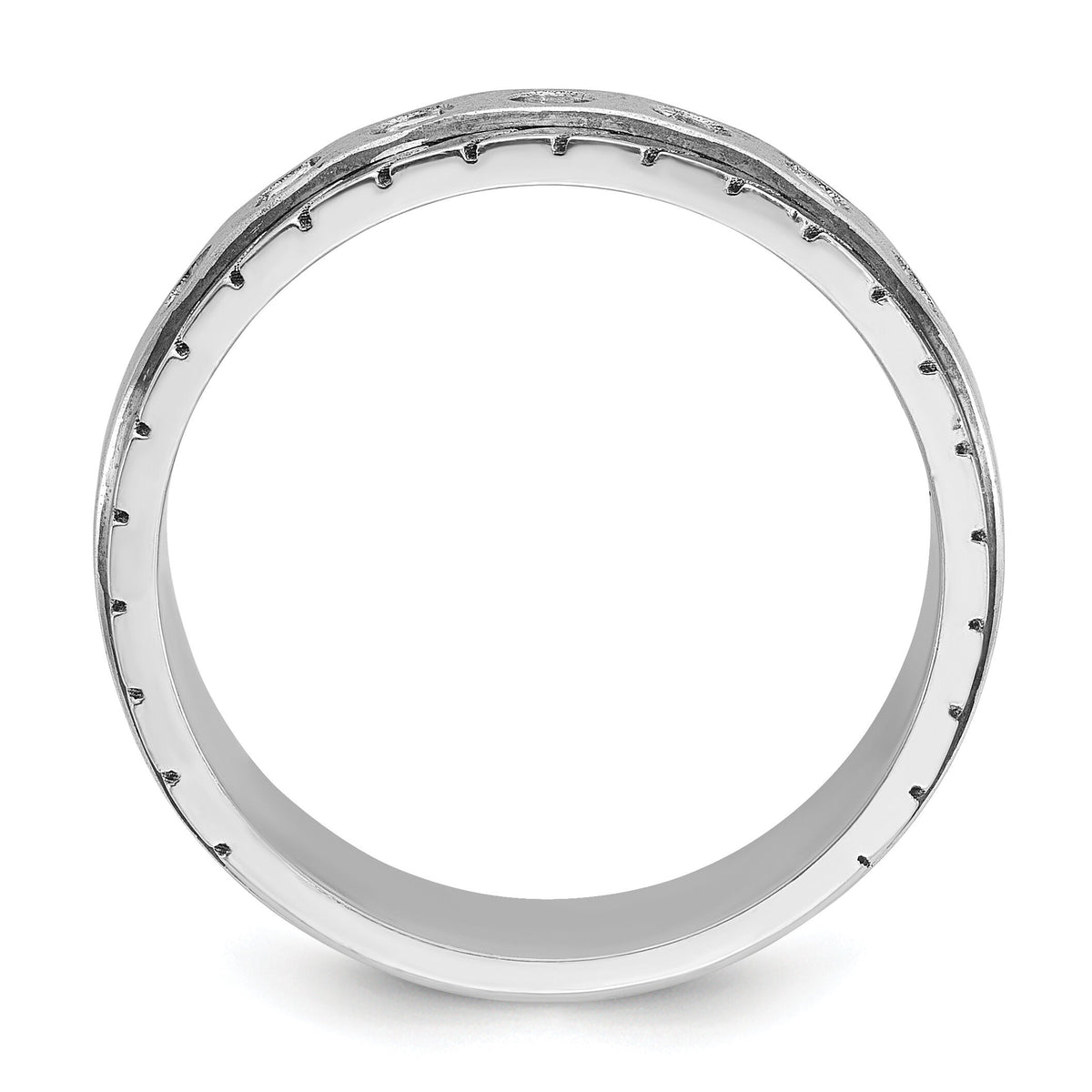 14k White Gold IBGoodman Men's Polished/Satin Diamond Complete Ring-B84344