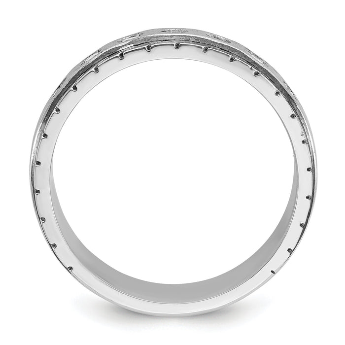 14k White Gold IBGoodman Men's Polished/Satin Diamond Complete Ring-B84344