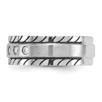 14k White Gold IBGoodman Men's Polished/Satin Diamond Complete Ring-B84344