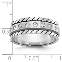 14k White Gold IBGoodman Men's Polished/Satin Diamond Complete Ring-B84344