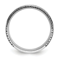 14kw w/ Black RH IBGoodman Men's Polished Satin Grooved Diamond Ring-B84345