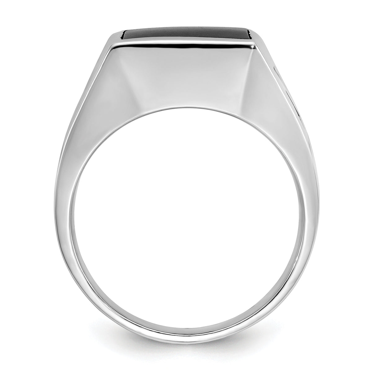 14k White Gold w/Black Rhod IBGoodman Men's Onyx Complete Ring-B84492