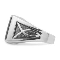 14k White Gold w/Black Rhod IBGoodman Men's Onyx Complete Ring-B84492