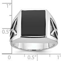 14k White Gold w/Black Rhod IBGoodman Men's Onyx Complete Ring-B84492
