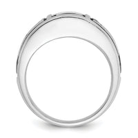14k White Gold IBGoodman Men's Black Rhodium Onyx and Diamond Complete Ring-B84538