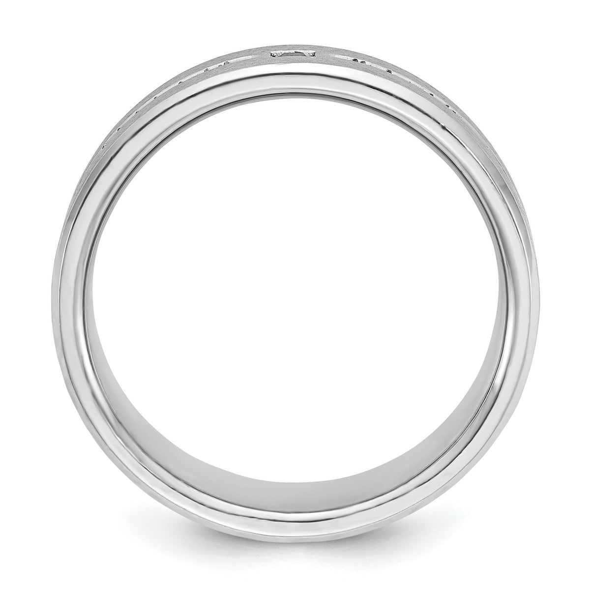 14k White Gold IBGoodman Men's Satin Cr. Sapphire Diamond Complete Ring-B84637