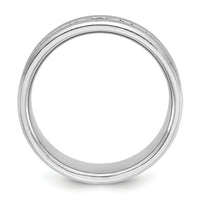 14k White Gold IBGoodman Men's Satin Cr. Sapphire Diamond Complete Ring-B84637