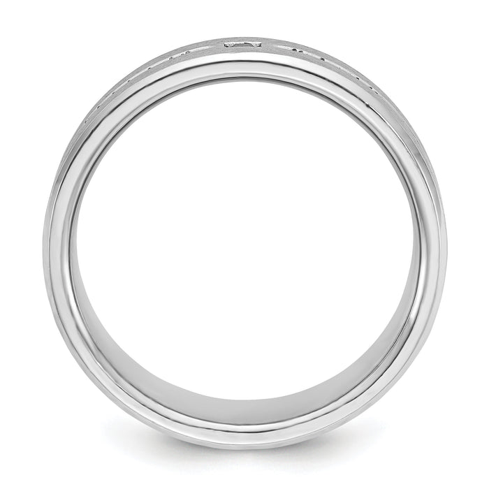 14k White Gold IBGoodman Men's Satin Cr. Sapphire Diamond Complete Ring-B84637