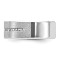 14k White Gold IBGoodman Men's Satin Cr. Sapphire Diamond Complete Ring-B84637