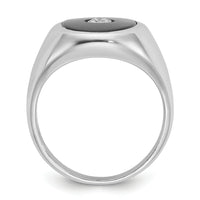 14k White Gold IBGoodman Men's Onyx and Diamond Complete Ring-B84653