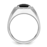 14k White Gold IBGoodman Men's Onyx and Diamond Complete Ring-B84672