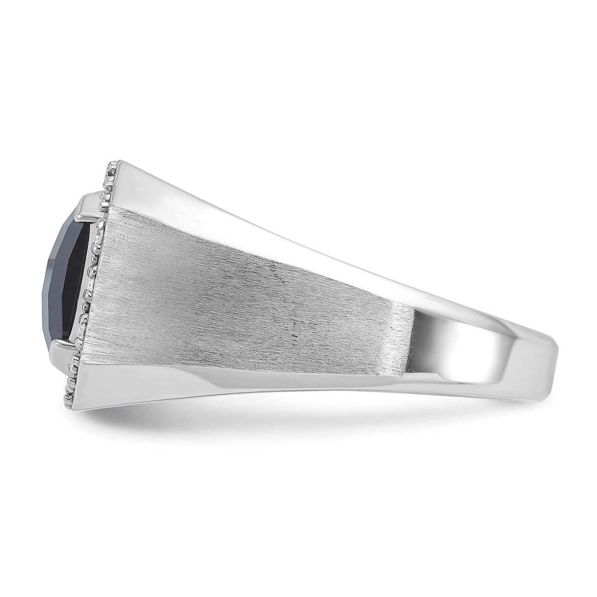 14k White Gold IBGoodman Men's Onyx and Diamond Complete Ring-B84672