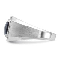 14k White Gold IBGoodman Men's Onyx and Diamond Complete Ring-B84672