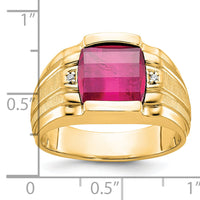10k IBGoodman Men's Satin Cr. Ruby and Diamond Complete Ring-B84685