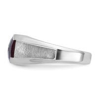 14k White Gold IBGoodman Men's Created Garnet and Diamond Complete Ring-B84753