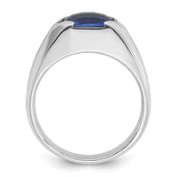 14k White Gold IBGoodman Men's Cr.Sapphire and Diamond Complete Ring-B84754