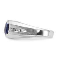 14k White Gold IBGoodman Men's Cr.Sapphire and Diamond Complete Ring-B84754