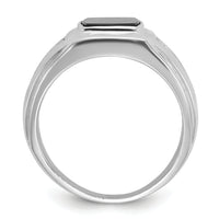 14k White Gold IBGoodman Men's Onyx and Diamond Complete Ring-B84755