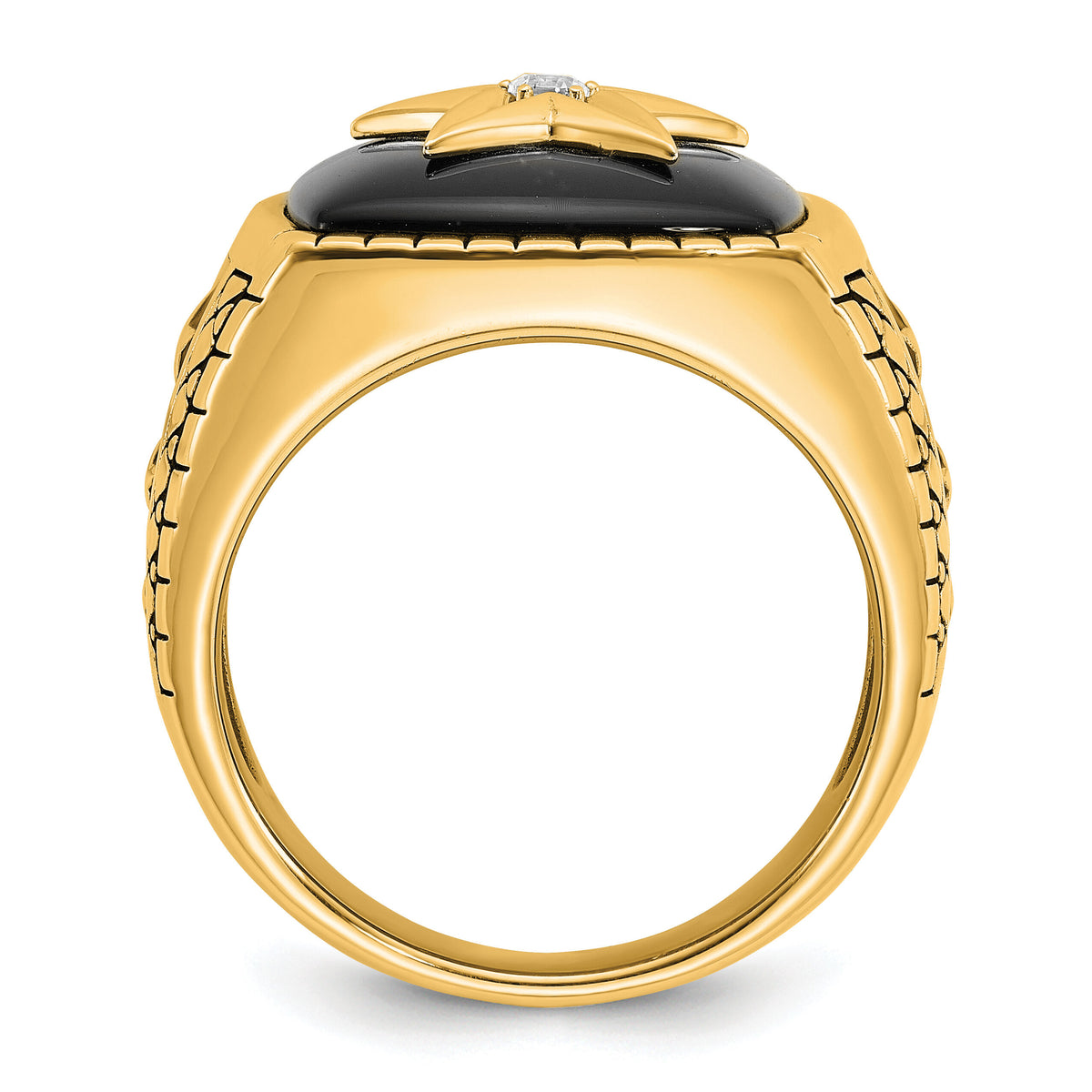 10k IBGoodman Men's Onyx and Diamond Ring Mounting-B84938