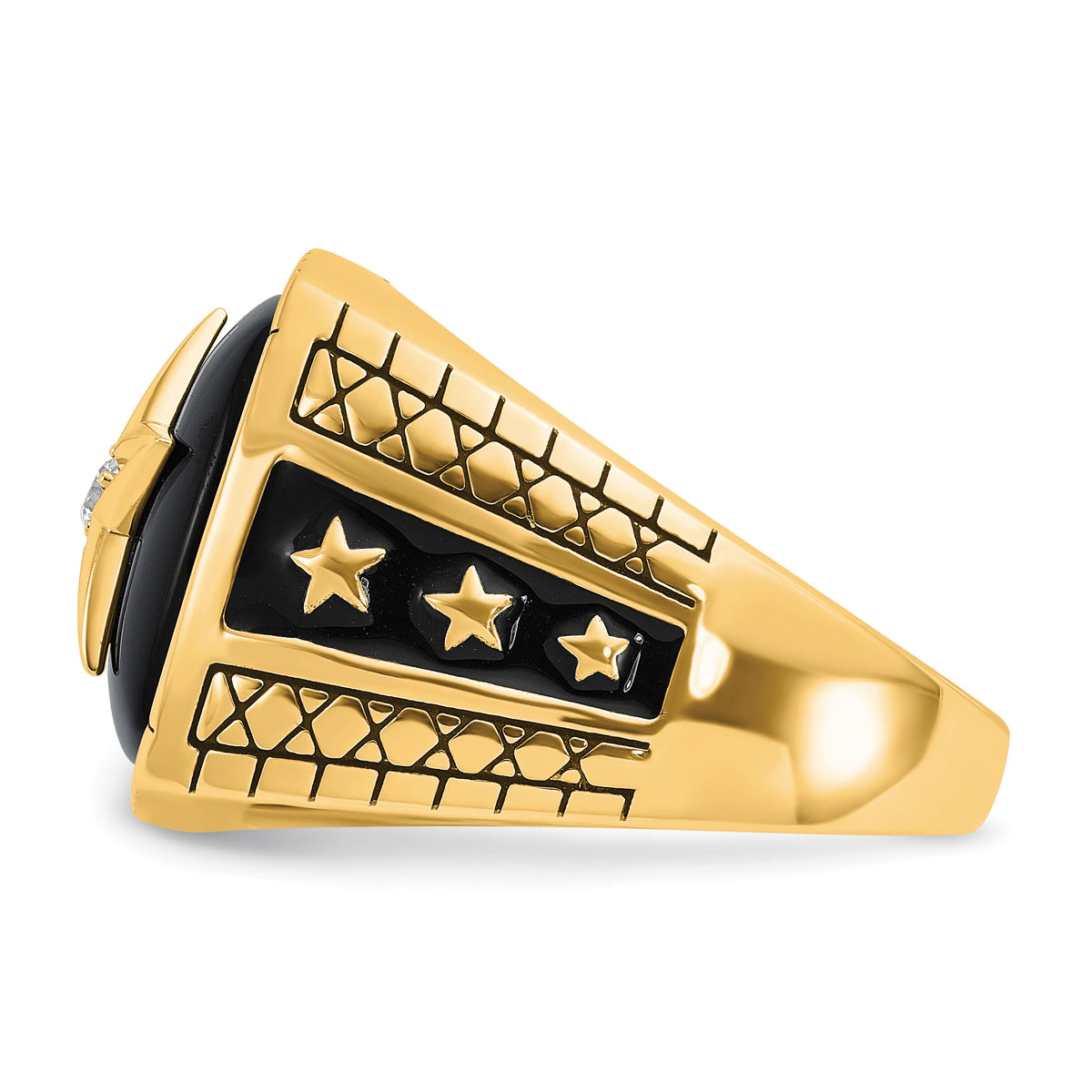 10k IBGoodman Men's Onyx and Diamond Ring Mounting-B84938