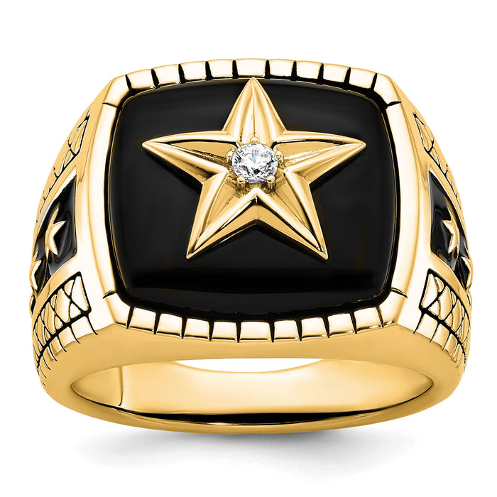 10k IBGoodman Men's Onyx and Diamond Ring Mounting-B84938