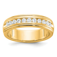 10k IBGoodman Men's Polished and Milgrain 11-Stone Diamond Ring-B90514