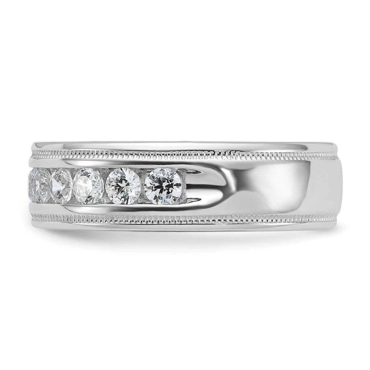 14k White Gold 1 ct Lab Grown Diamond VS/SI+ G+ Comp 11 Stone Men's Ring-B90524