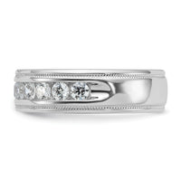 14k White Gold 1 ct Lab Grown Diamond VS/SI+ G+ Comp 11 Stone Men's Ring-B90524