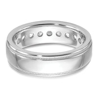14k White Gold 1 ct Lab Grown Diamond VS/SI+ G+ Comp 11 Stone Men's Ring-B90524