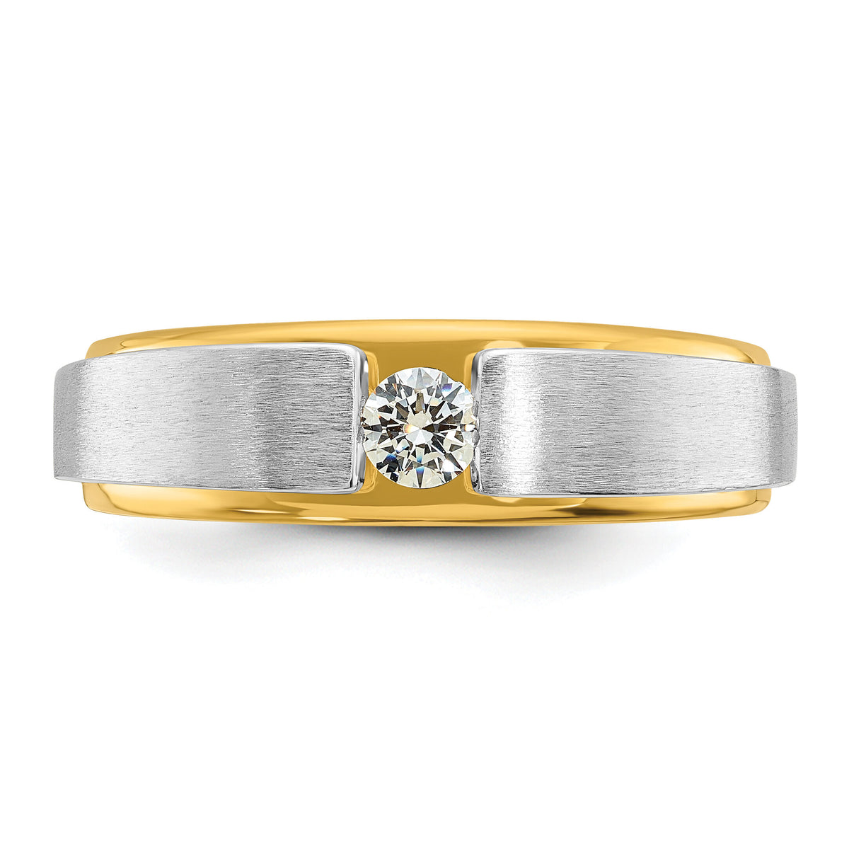 14k Two-tone 1/15 ct Lab Grown Diamond VS/SI+ G+ Complete Men's Band-B96013