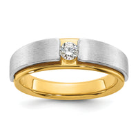 14k Two-tone 1/15 ct Lab Grown Diamond VS/SI+ G+ Complete Men's Band-B96013