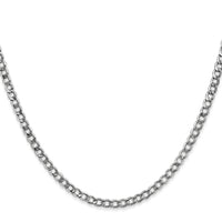 14k White Gold 3.35mm Semi-Solid Curb Chain-BC103-20