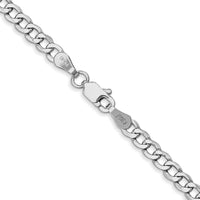 14K White Gold 16 inch 3.35mm Semi-Solid Curb with Lobster Clasp Chain-BC103-16