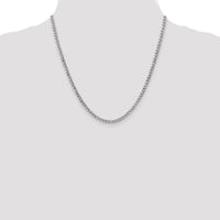 14k White Gold 3.35mm Semi-Solid Curb Chain-BC103-20