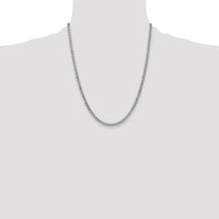 14k White Gold 3.35mm Semi-Solid Curb Chain-BC103-22