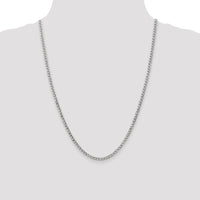 14k White Gold 3.35mm Semi-Solid Curb Chain-BC103-24