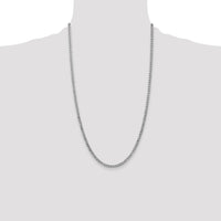 14k White Gold 3.35mm Semi-Solid Curb Chain-BC103-26