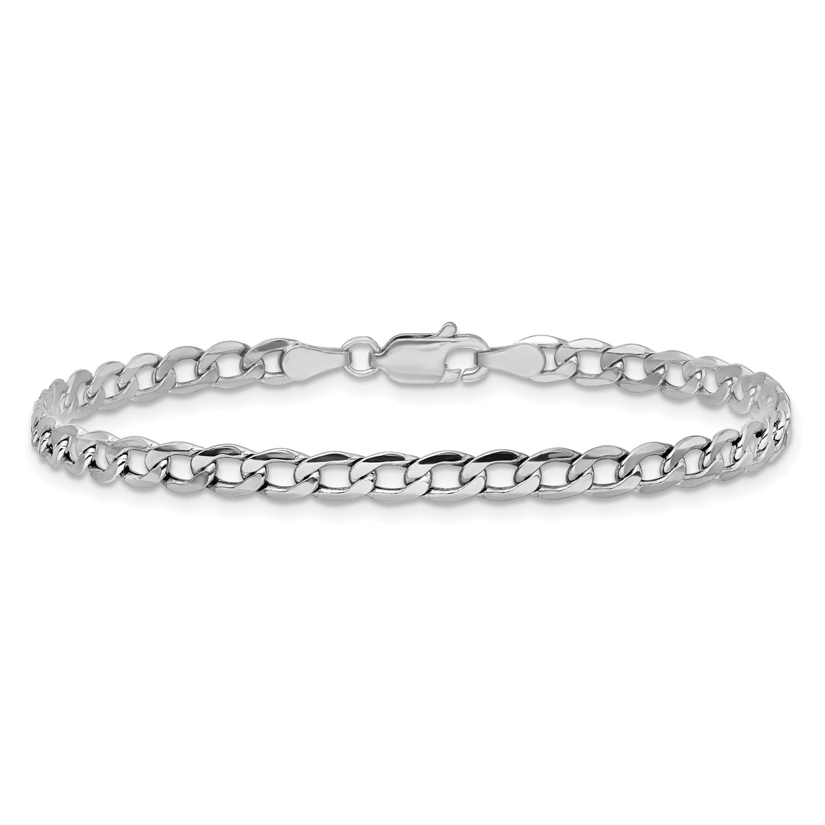 14k White Gold 3.35mm Semi-Solid Curb Chain-BC103-7