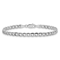 14k White Gold 3.35mm Semi-Solid Curb Chain-BC103-7